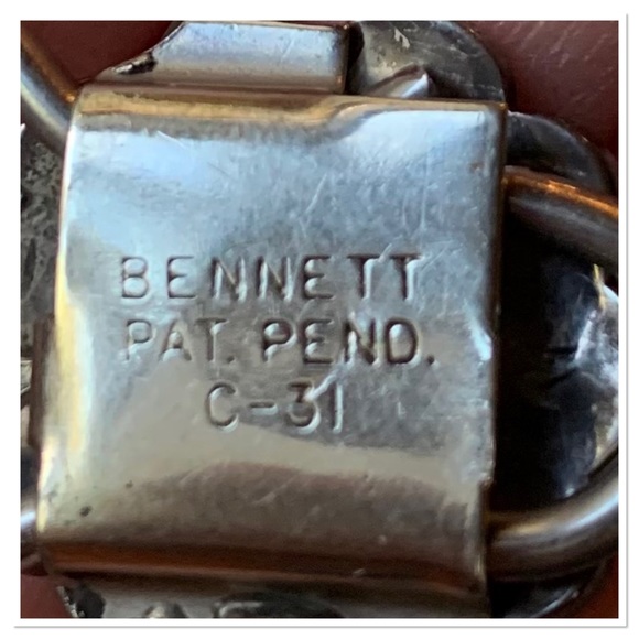 Vintage Bennett Pat Pending C-31 Zuni Sunface Keychain Mother Of Pearl Blue - Picture 8 of 8